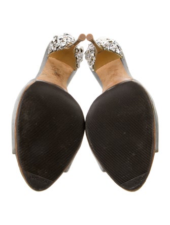 Miu Miu Satin Crystal Embellishments Slides