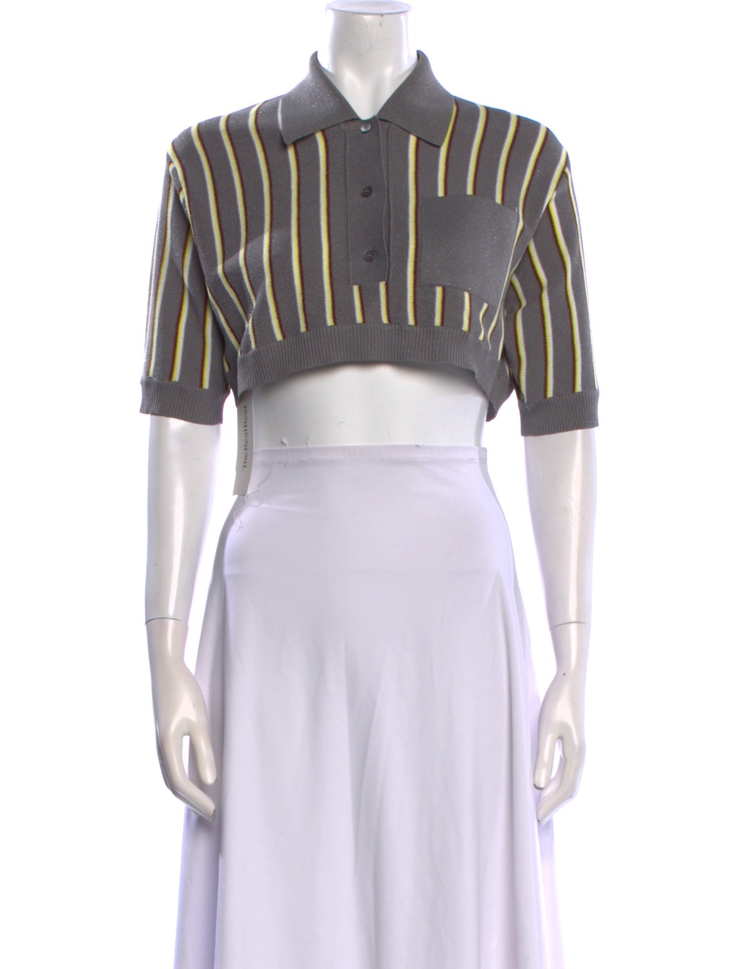 Miu Miu 2015 Stripe Polo Crop Top