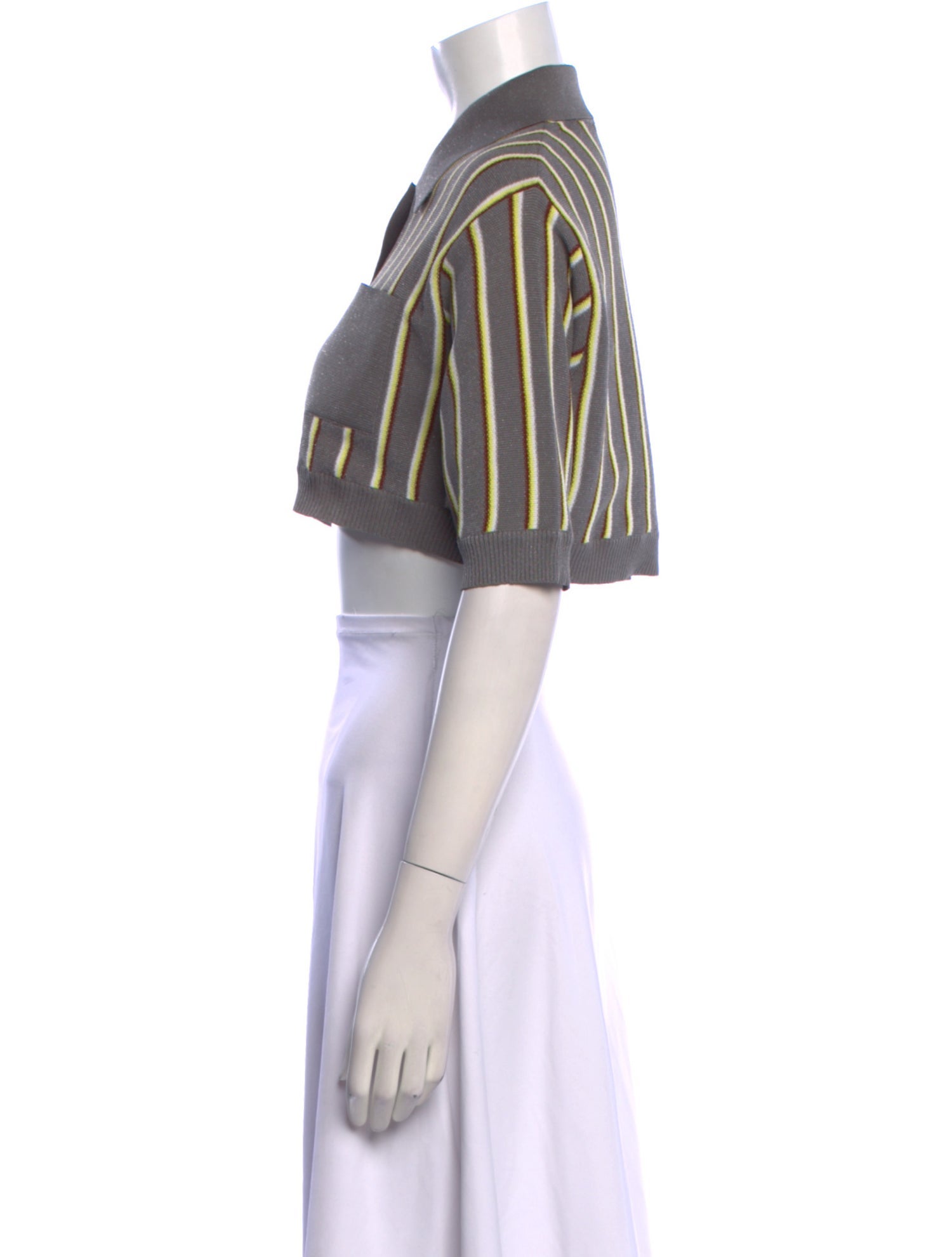 Miu Miu 2015 Stripe Polo Crop Top