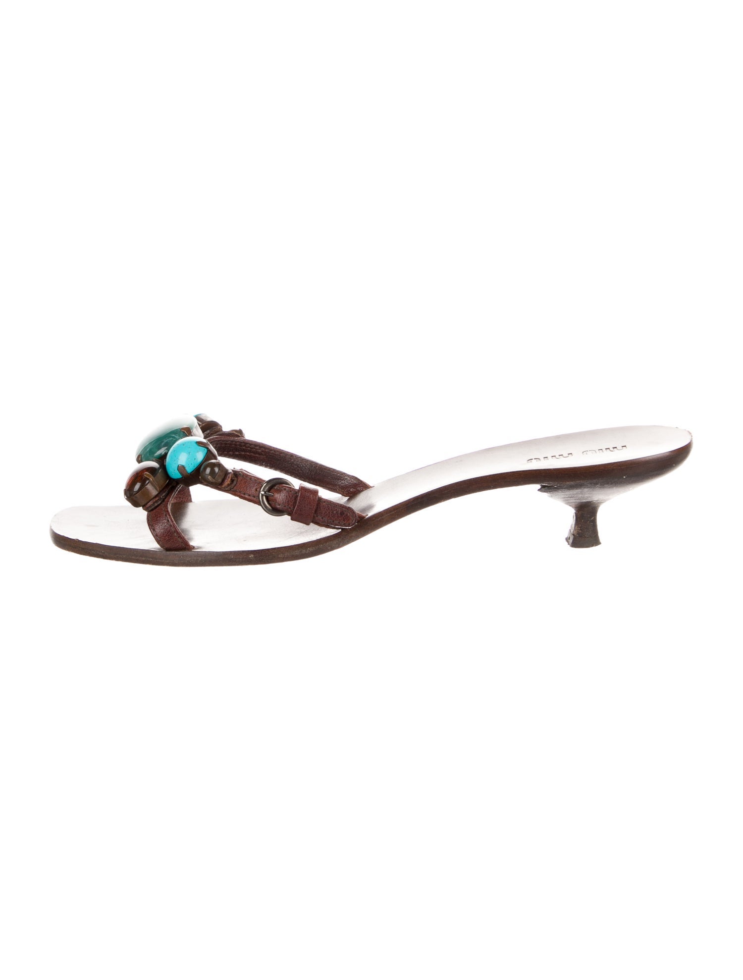 Miu Miu Leather Patterned Slides