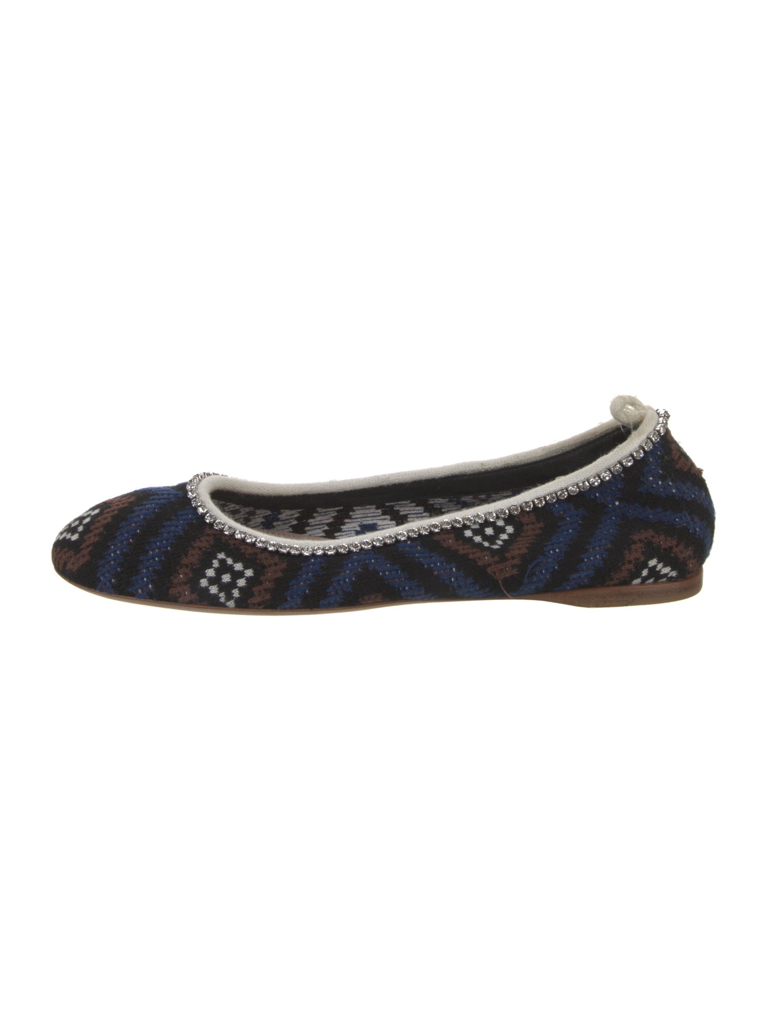 Miu Miu Printed Crystal Embellishments Ballet Flats