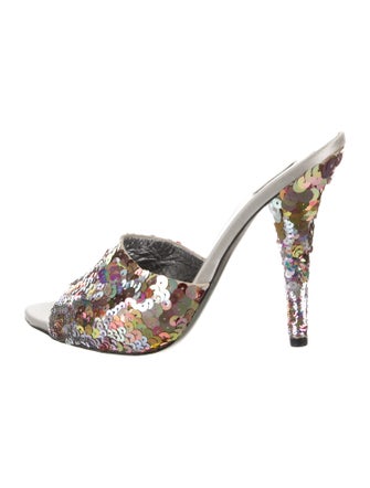 Miu Miu Sequins Sequin Embellishments Slides