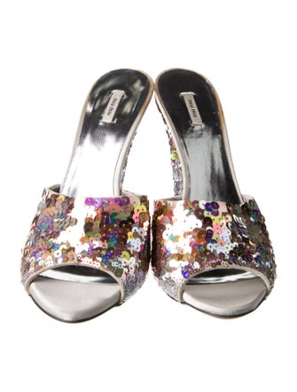 Miu Miu Sequins Sequin Embellishments Slides