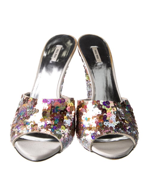 Miu Miu Sequins Sequin Embellishments Slides