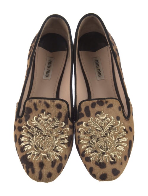 Miu Miu Ponyhair Animal Print Loafers