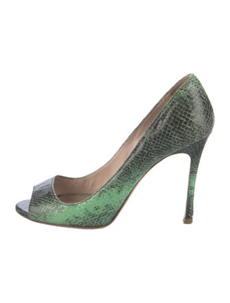 Miu Miu GG Embossed Snakeskin Pumps