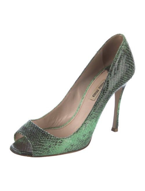 Miu Miu GG Embossed Snakeskin Pumps