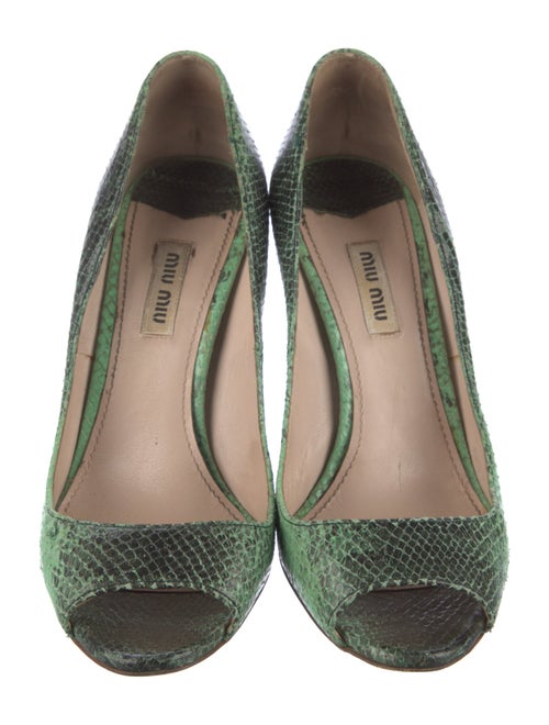 Miu Miu GG Embossed Snakeskin Pumps