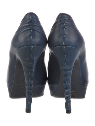 Miu Miu Leather Ruffle Embellishment Pumps