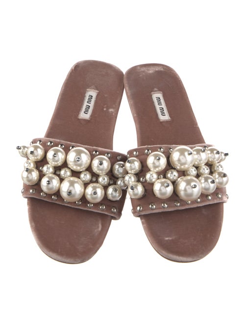 Miu Miu 2017 Faux Pearl Accents Slides