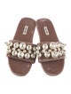 Miu Miu 2017 Faux Pearl Accents Slides