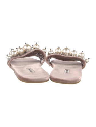 Miu Miu 2017 Faux Pearl Accents Slides