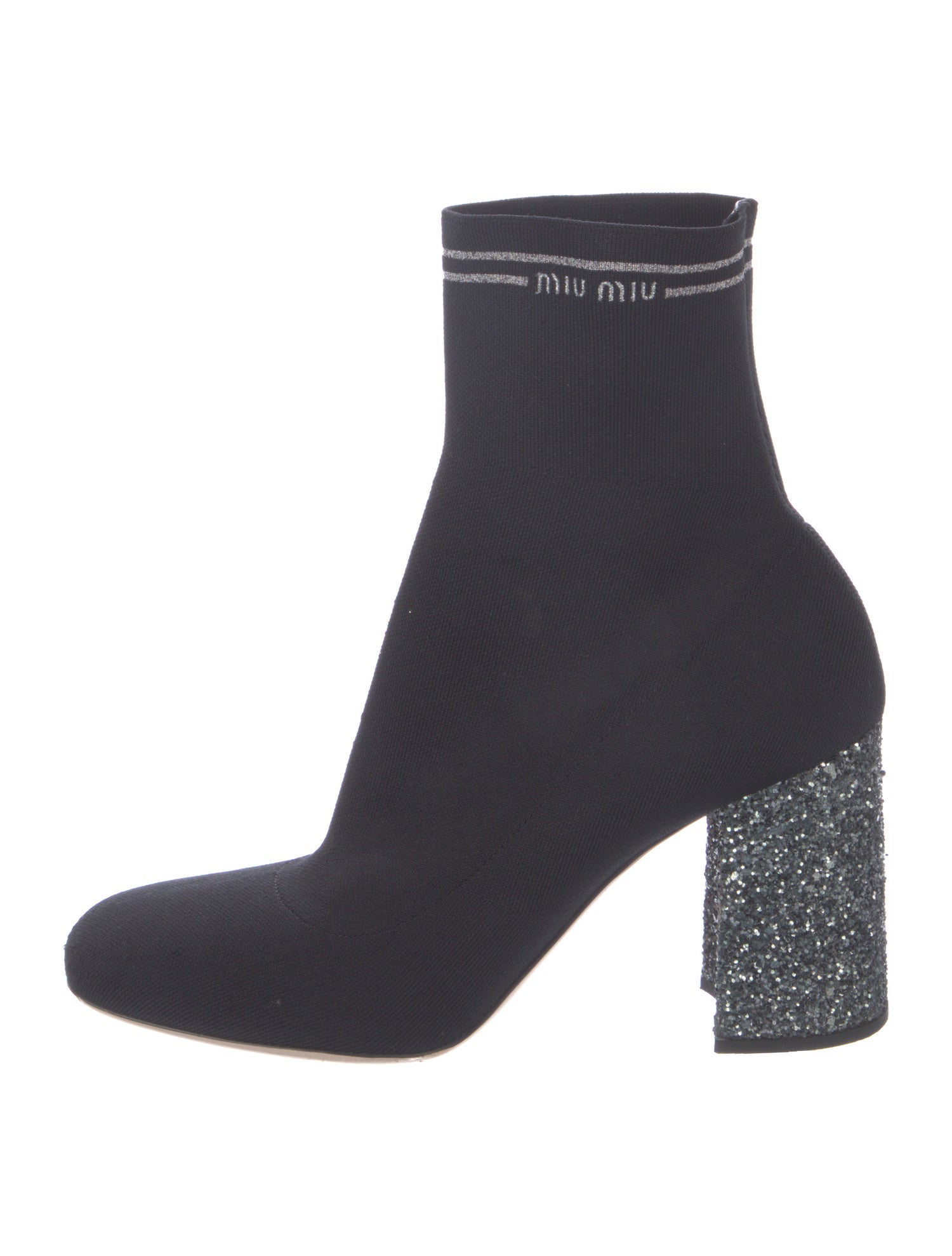 Miu Miu Glitter Accents Sock Boots
