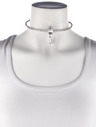 Miu Miu Crystal Embellished Choker Necklace