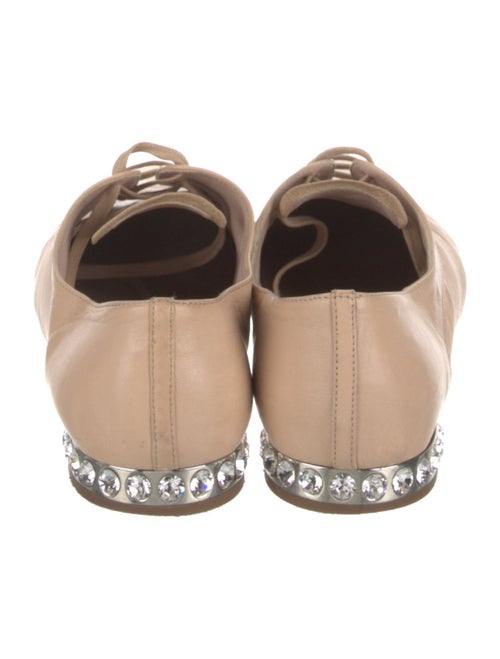 Miu Miu Leather Crystal Embellishments Oxfords
