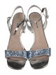 Miu Miu Leather Glitter Accents Sandals