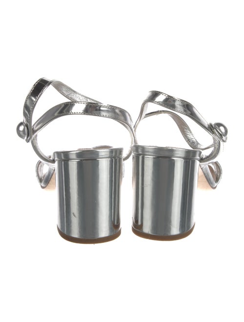 Miu Miu Leather Glitter Accents Sandals