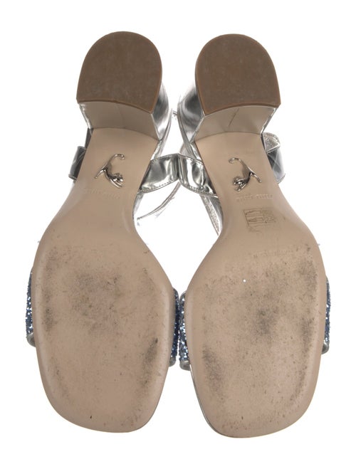 Miu Miu Leather Glitter Accents Sandals