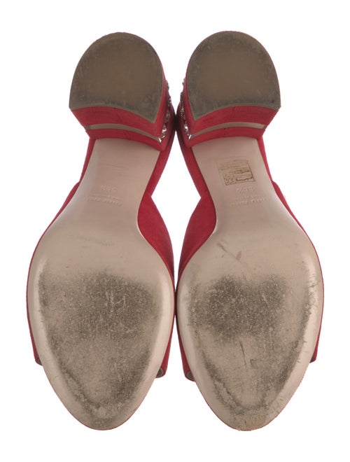 Miu Miu Suede Crystal Embellishments Slides