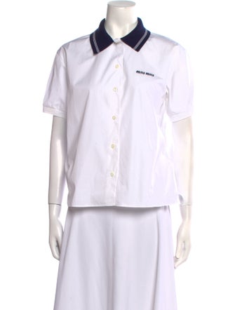 Miu Miu 2024 Short Sleeve Button-Up Top