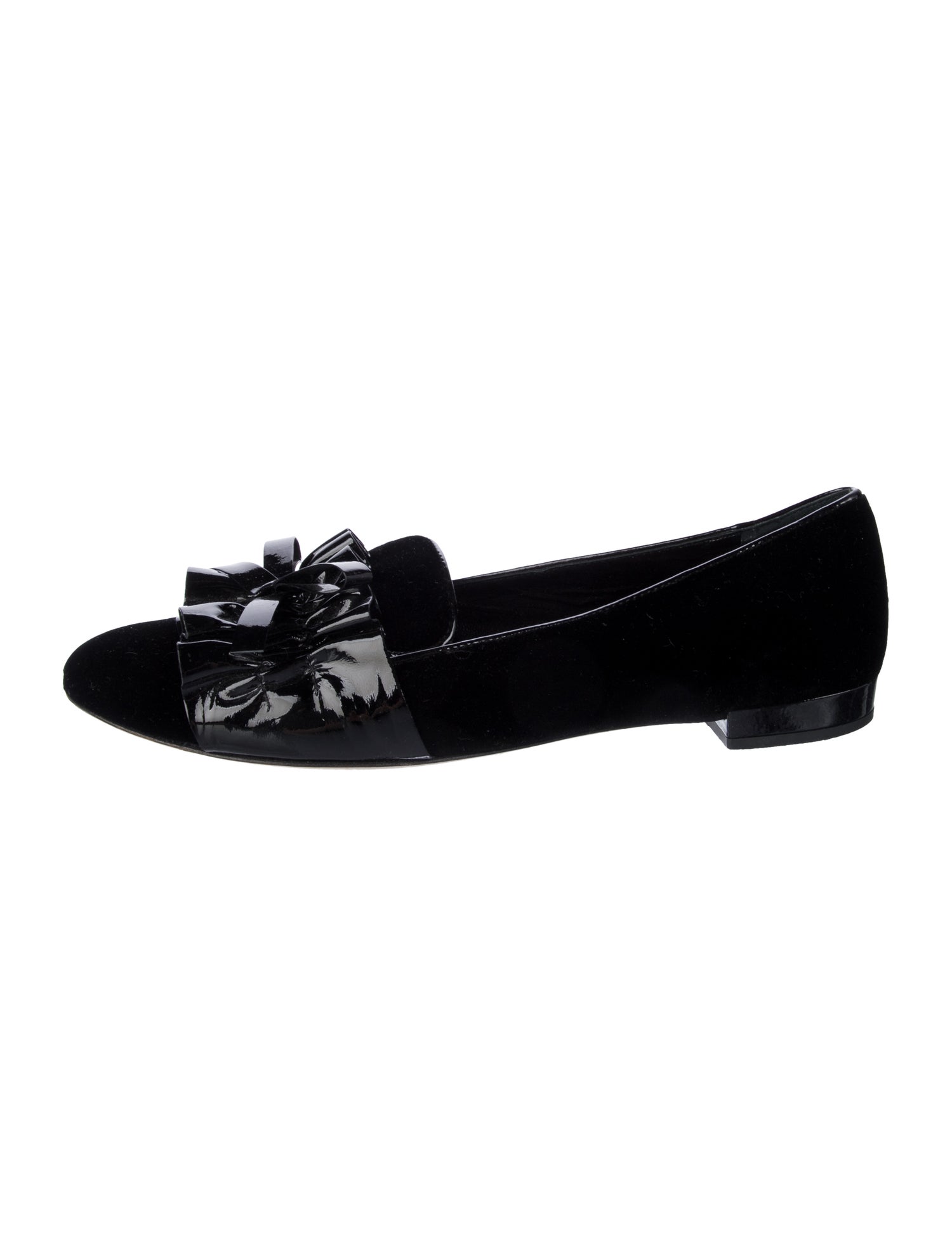 Miu Miu Velvet Bow Accents Flats