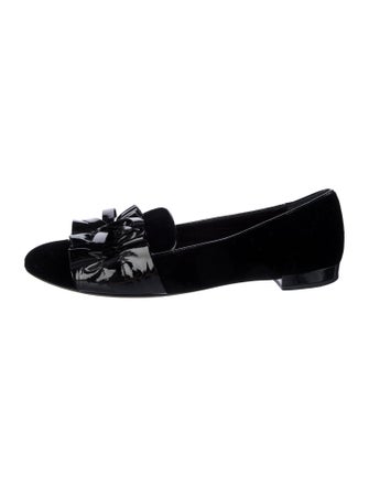 Miu Miu Velvet Bow Accents Flats