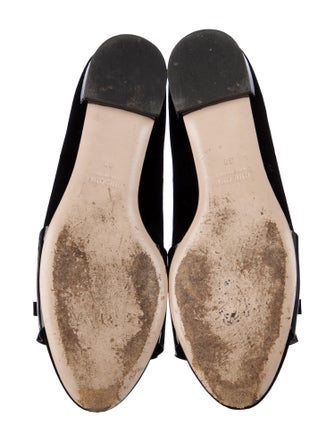Miu Miu Velvet Bow Accents Flats