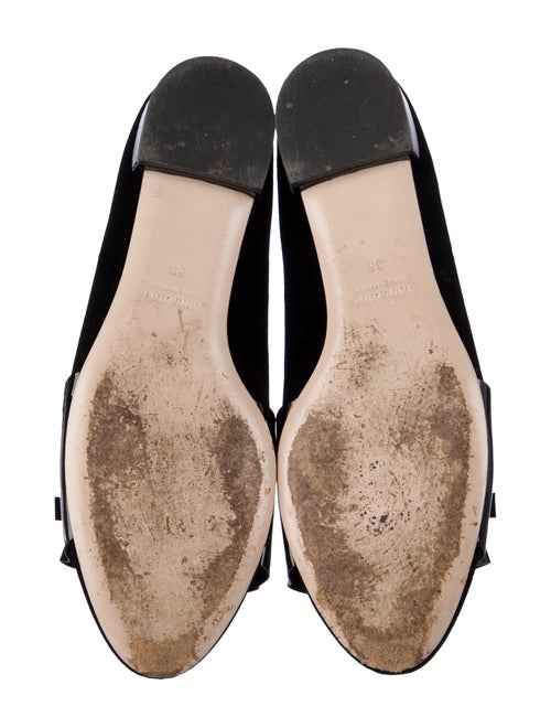 Miu Miu Velvet Bow Accents Flats