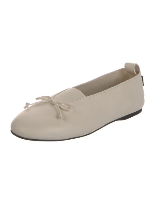 Miu Miu Leather Bow Accents Ballet Flats