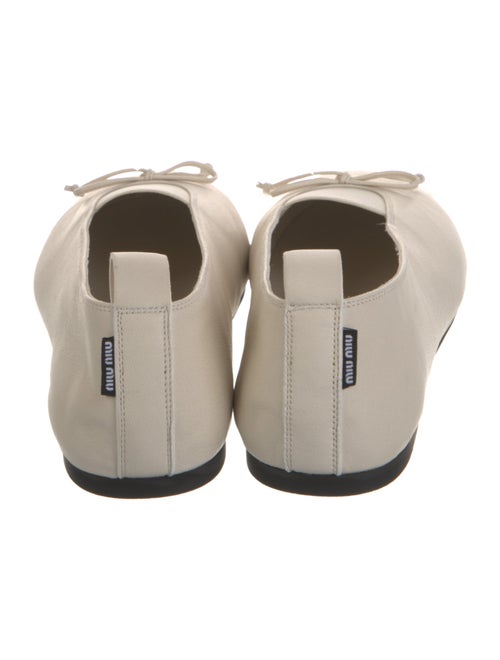 Miu Miu Leather Bow Accents Ballet Flats