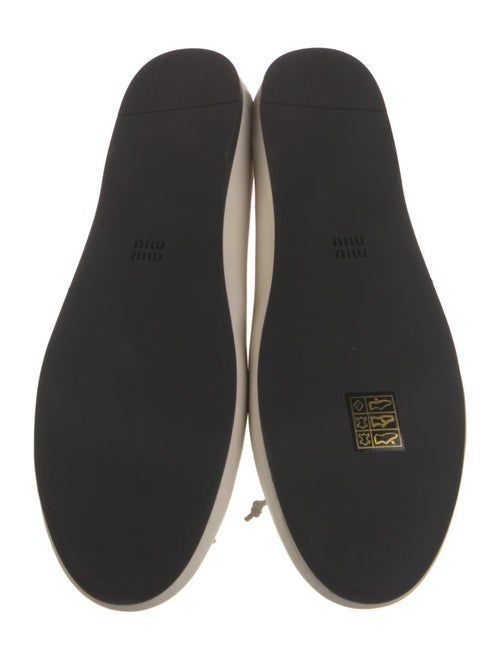 Miu Miu Leather Bow Accents Ballet Flats