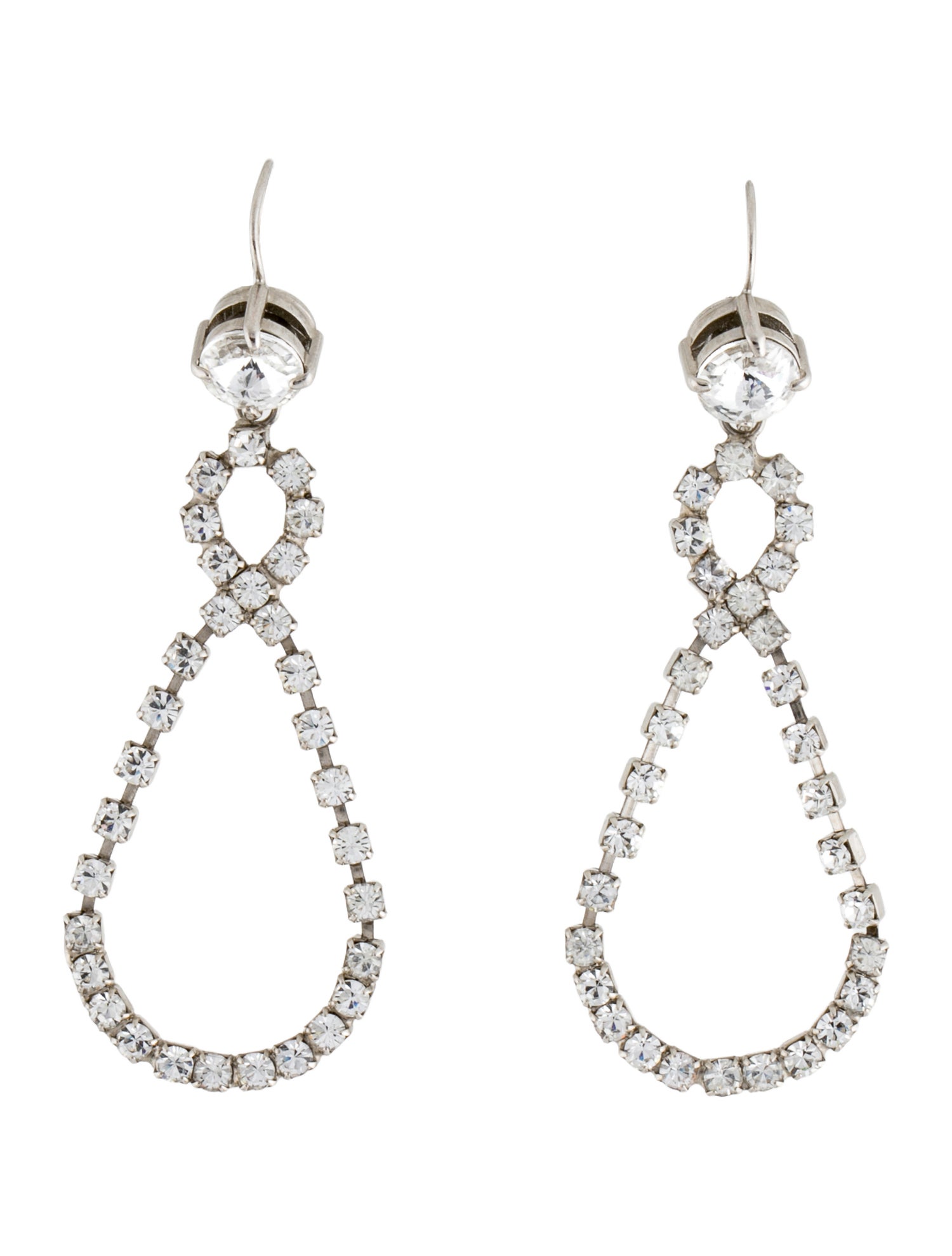 Miu Miu Crystal Teardrop Drop Earrings