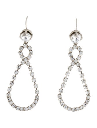 Miu Miu Crystal Teardrop Drop Earrings