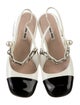 Miu Miu Faux Pearl Accents Patent Leather Slingback Pumps