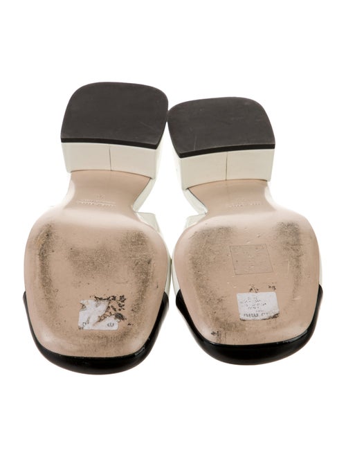 Miu Miu Faux Pearl Accents Patent Leather Slingback Pumps