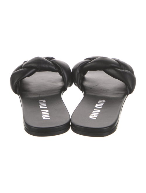 Miu Miu Leather Braided Accents Slides