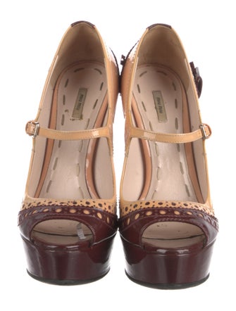 Miu Miu Patent Leather Printed Pumps