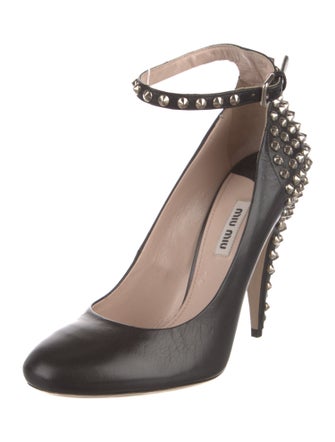 Miu Miu Leather Studded Accents Pumps