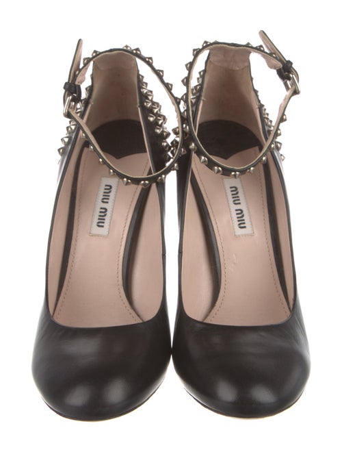 Miu Miu Leather Studded Accents Pumps