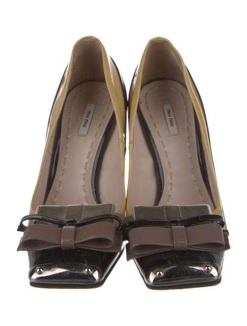 Miu Miu Patent Leather Bow Accents Pumps