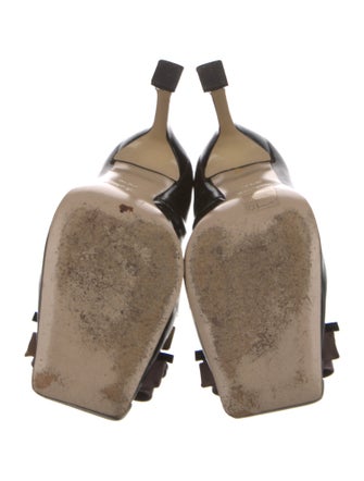 Miu Miu Patent Leather Bow Accents Pumps