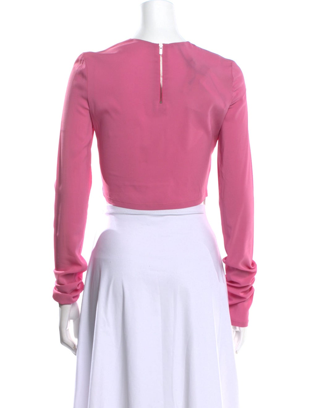 Miu Miu Script Logo Crop Top Pink Graphic Print L… - image 3