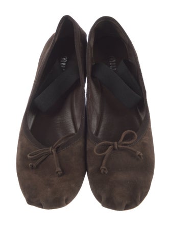 Miu Miu Satin Bow Accents Mary Jane Flats