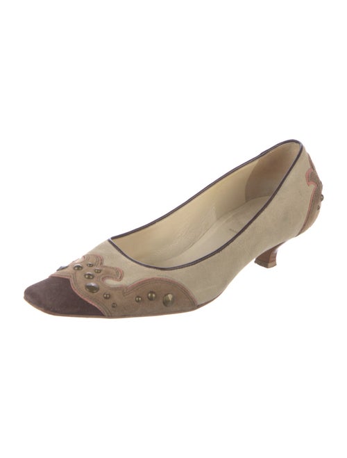 Miu Miu Suede Colorblock Pattern Pumps