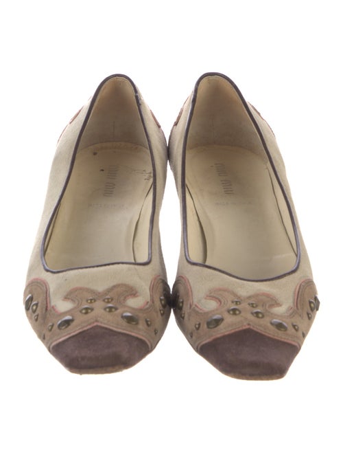 Miu Miu Suede Colorblock Pattern Pumps