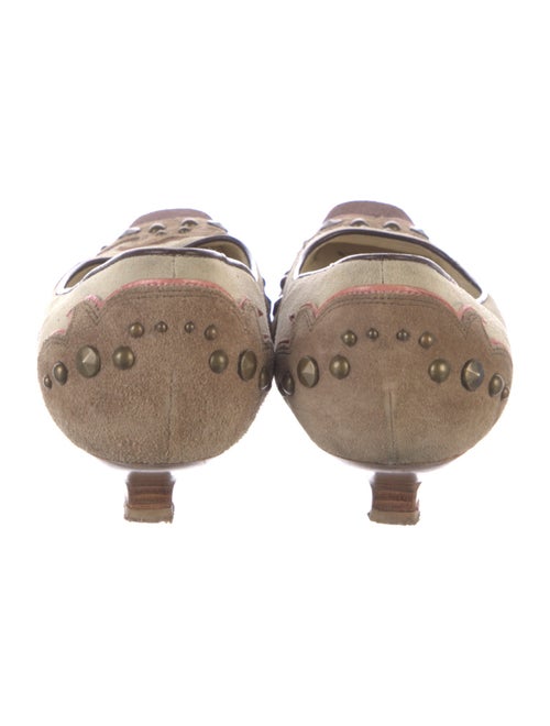 Miu Miu Suede Colorblock Pattern Pumps