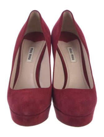 Miu Miu Suede Glitter Accents Pumps
