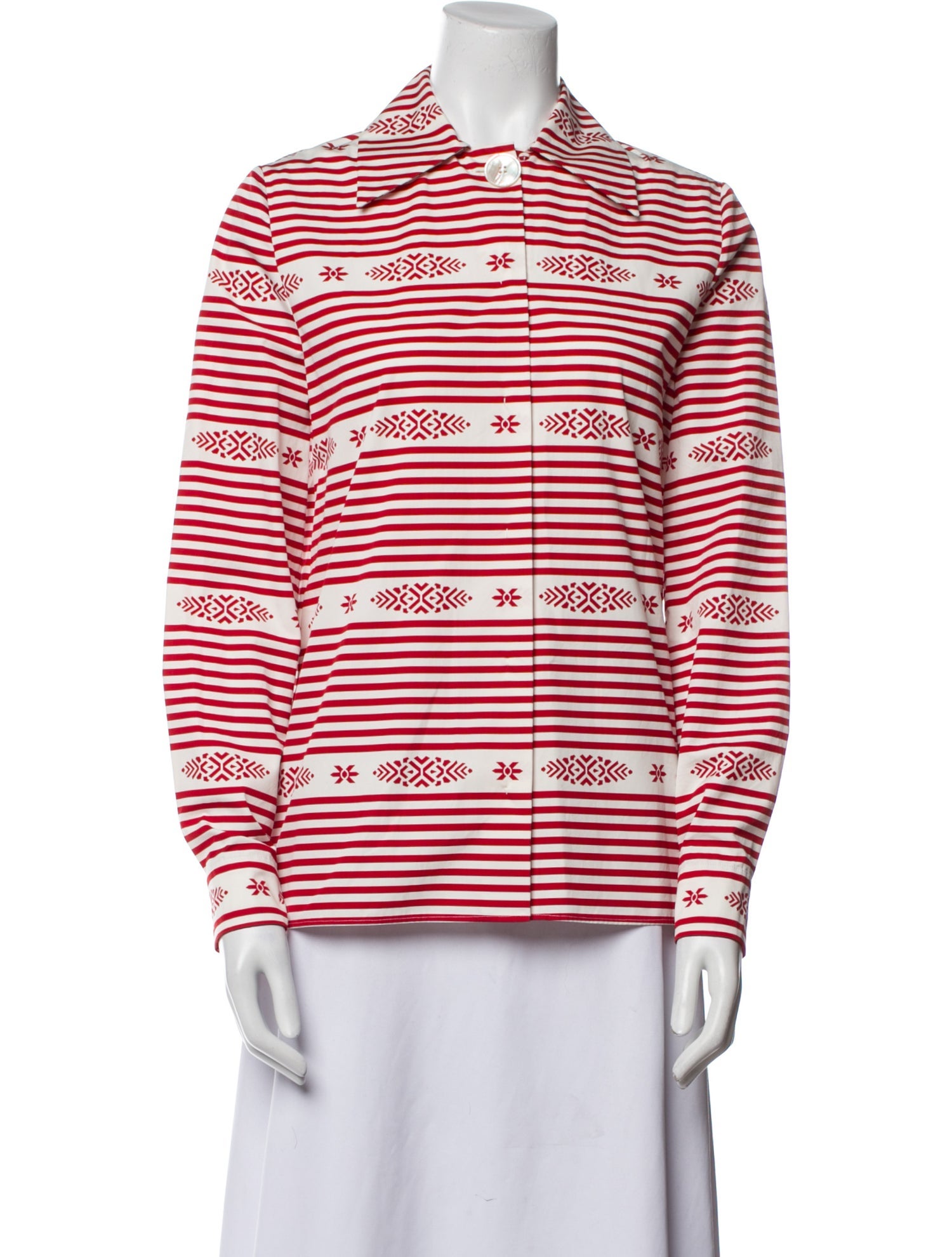 Miu Miu 2015 Striped Button-Up Top w/ Tags