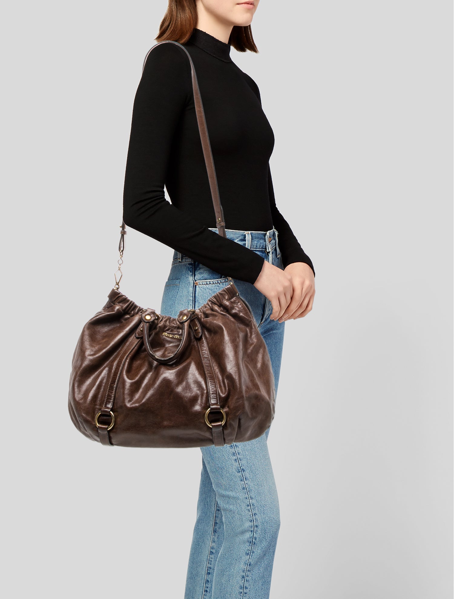 Miu Miu Leather Bucket Bag