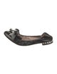 Miu Miu Patent Leather Bow Accents Ballet Flats